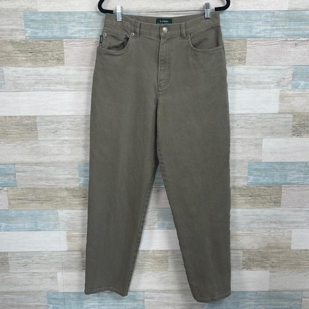 LAUREN RALPH LAUREN Vintage High Rise Tapered Jeans Green Womens 8